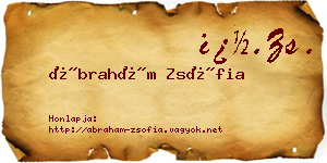 Ábrahám Zsófia névjegykártya
